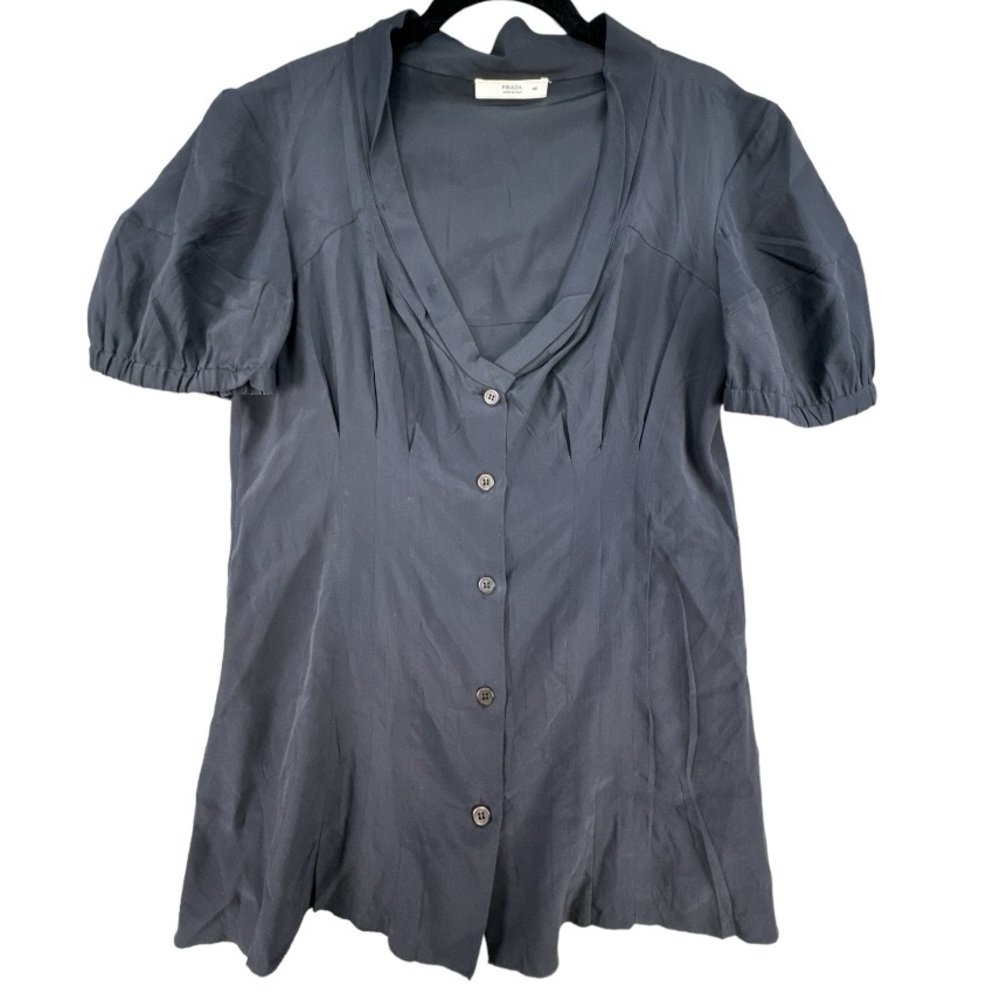 Prada 100% Silk Blouse in Black